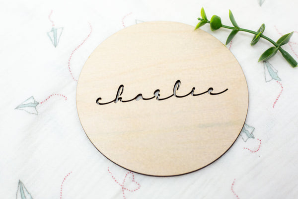 Baby's Name - Classic First Name Disc - Name Announcement | Personalized