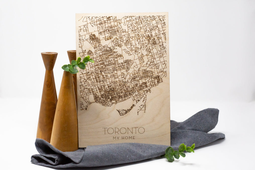 Toronto - City Map - Laser Engraved Wooden Maps | Personalized