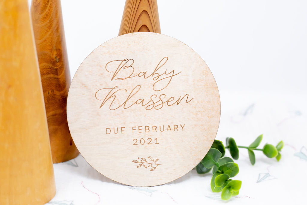 Baby's Name Plaque - Due Date - Pregnancy Announcement